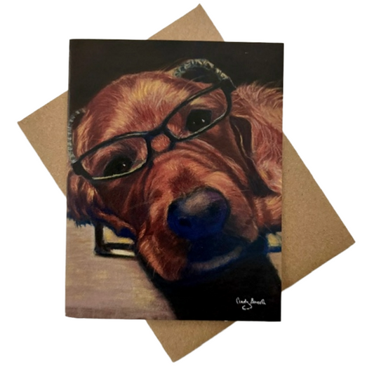 Golden Retriever Blank Notecard | Single Card or Set of 4, 8 or 20