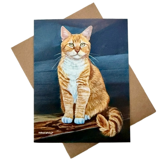 Yellow Cat All-Occasion Blank Notecard | Single Card OR Boxed Sets of 4, 8 and 20 Cards