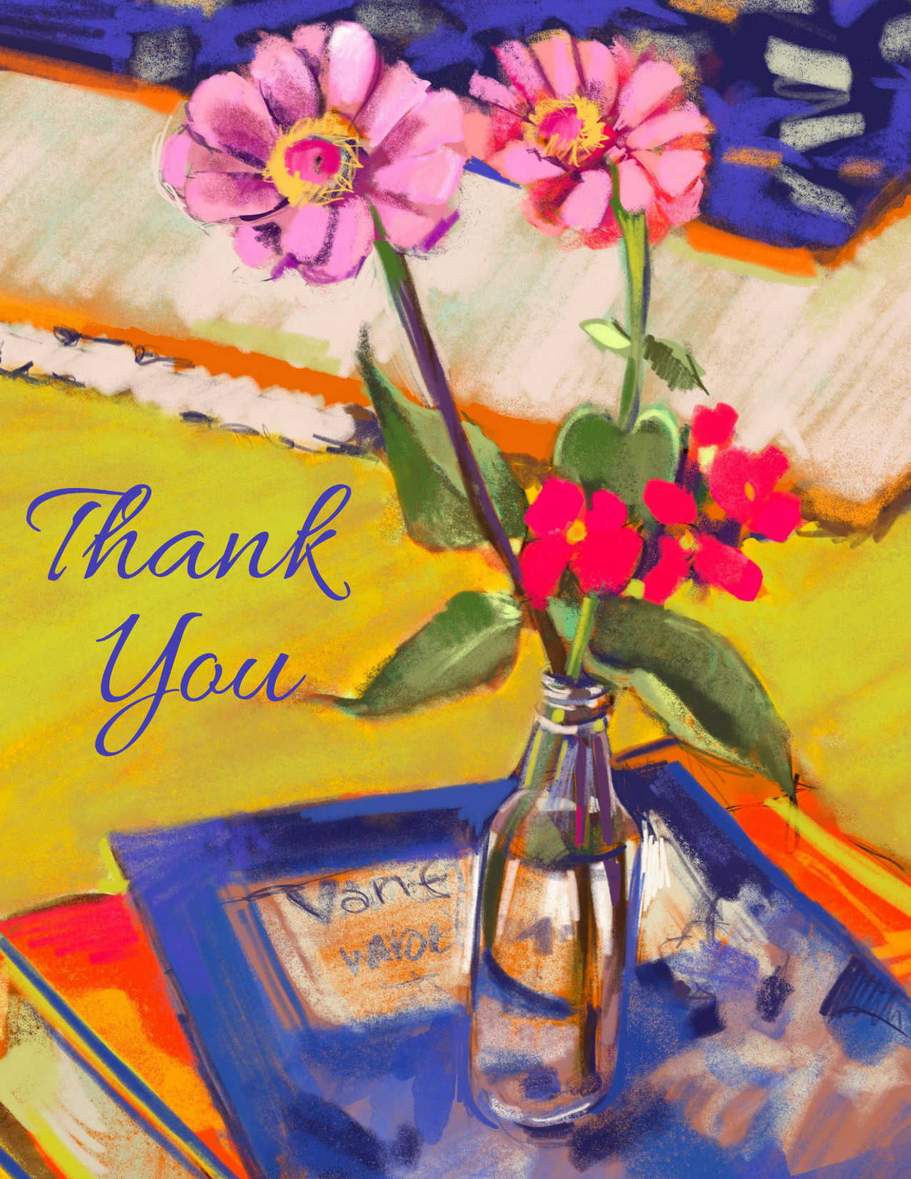 Floral Bouquet Thank You Card Set – Four Blank Cards