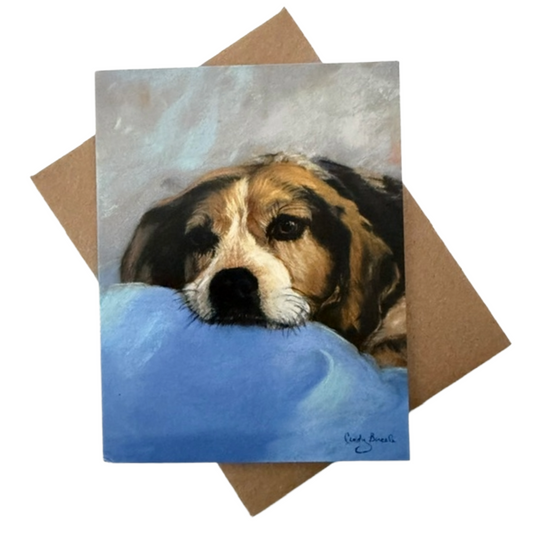 Beagle Blank Notecard | Single Card or Set of 4, 8 or 20