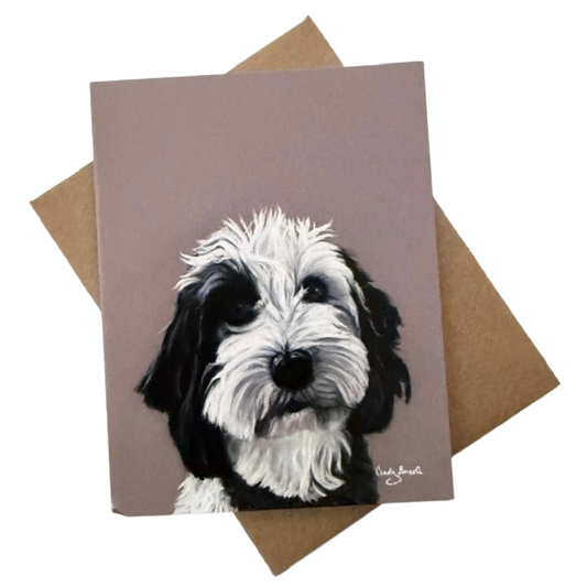 Doodle Dog Blank Notecard | Single Card or Set of 4, 8 or 20