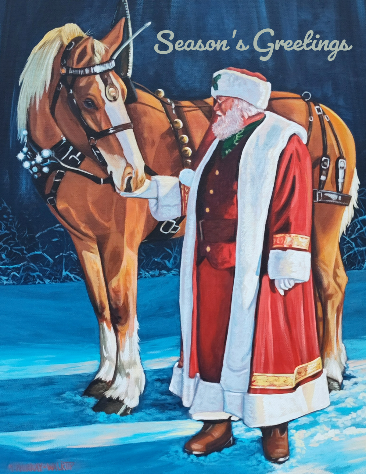 Santa and Horse Christmas Card Boxed Set | 4, 8 or 20 Cards