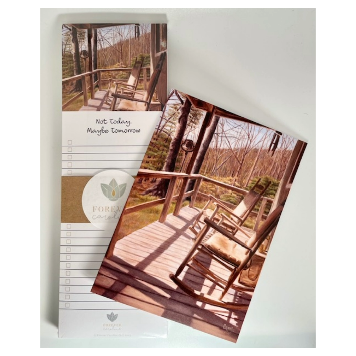 Connie Mae Cabin Porch Magnetic Notepad and Notecard Gift Set