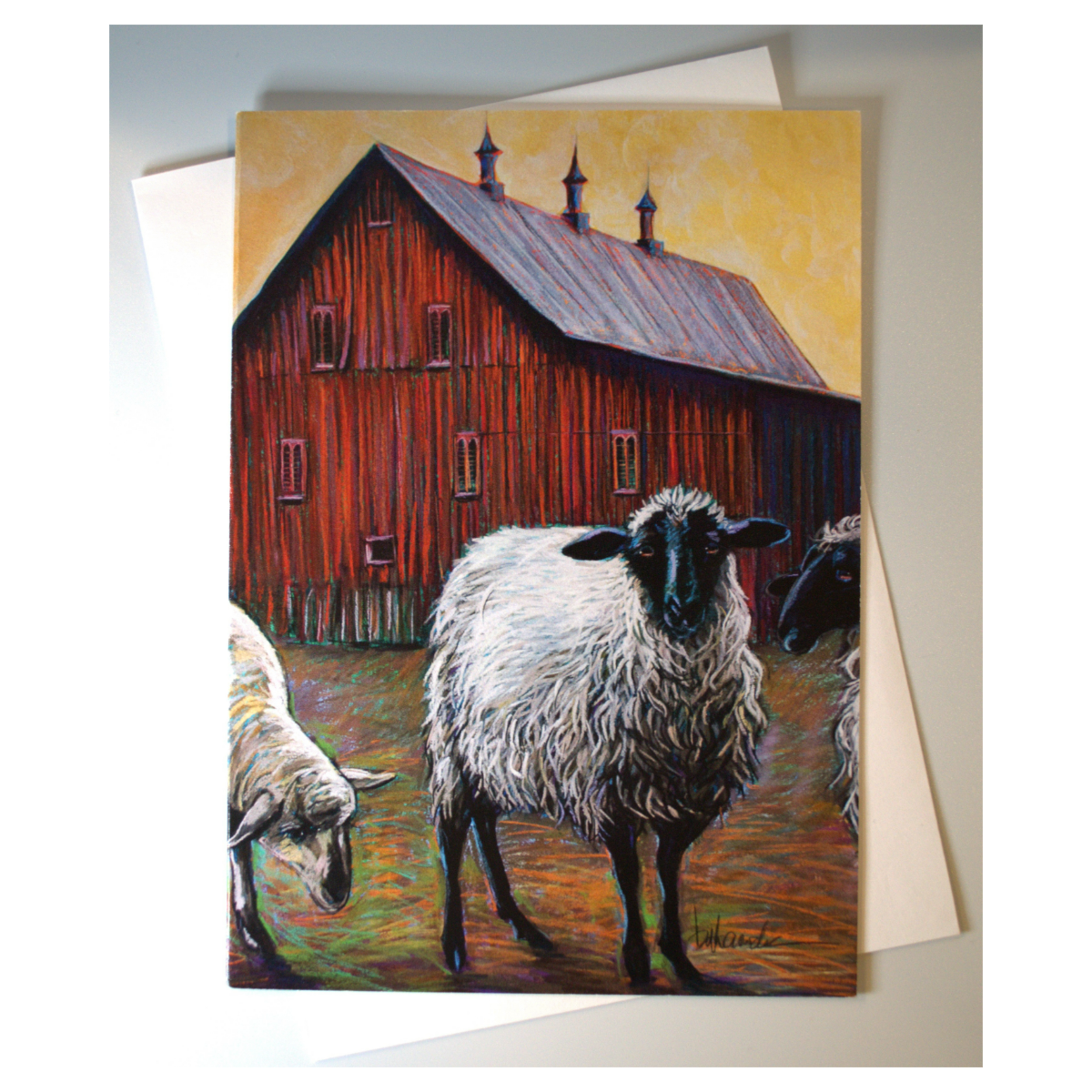 Crowder Sheep & Barn Single Notecard