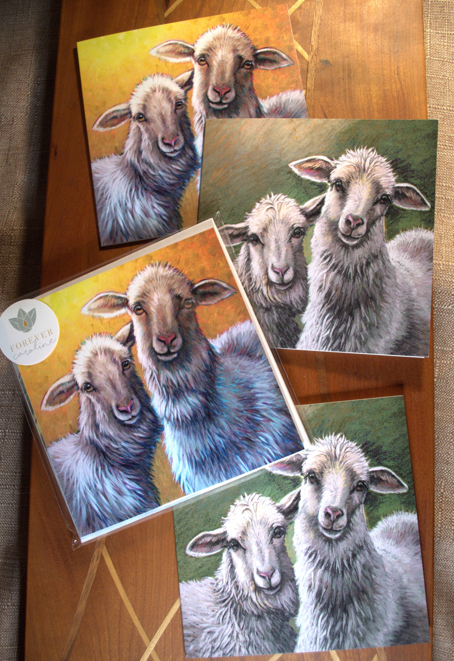 Crowder Sheep Twins Square Notecard Set