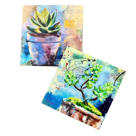 Succulent Art Notecard Set | 4-Card Set