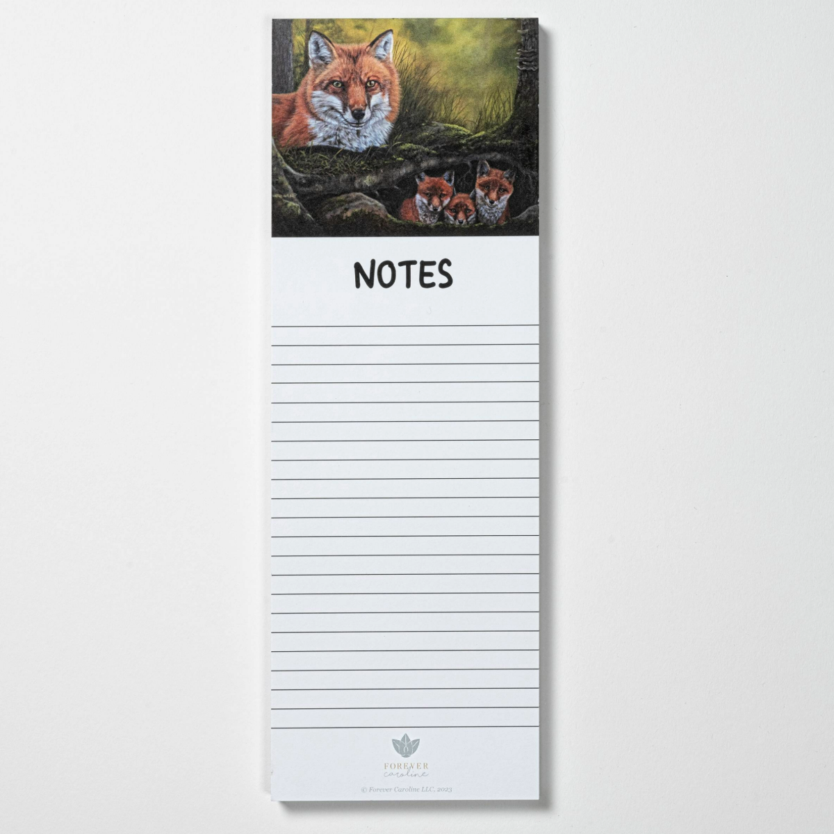 Walkup Fox with Kits Magnetic Notepad