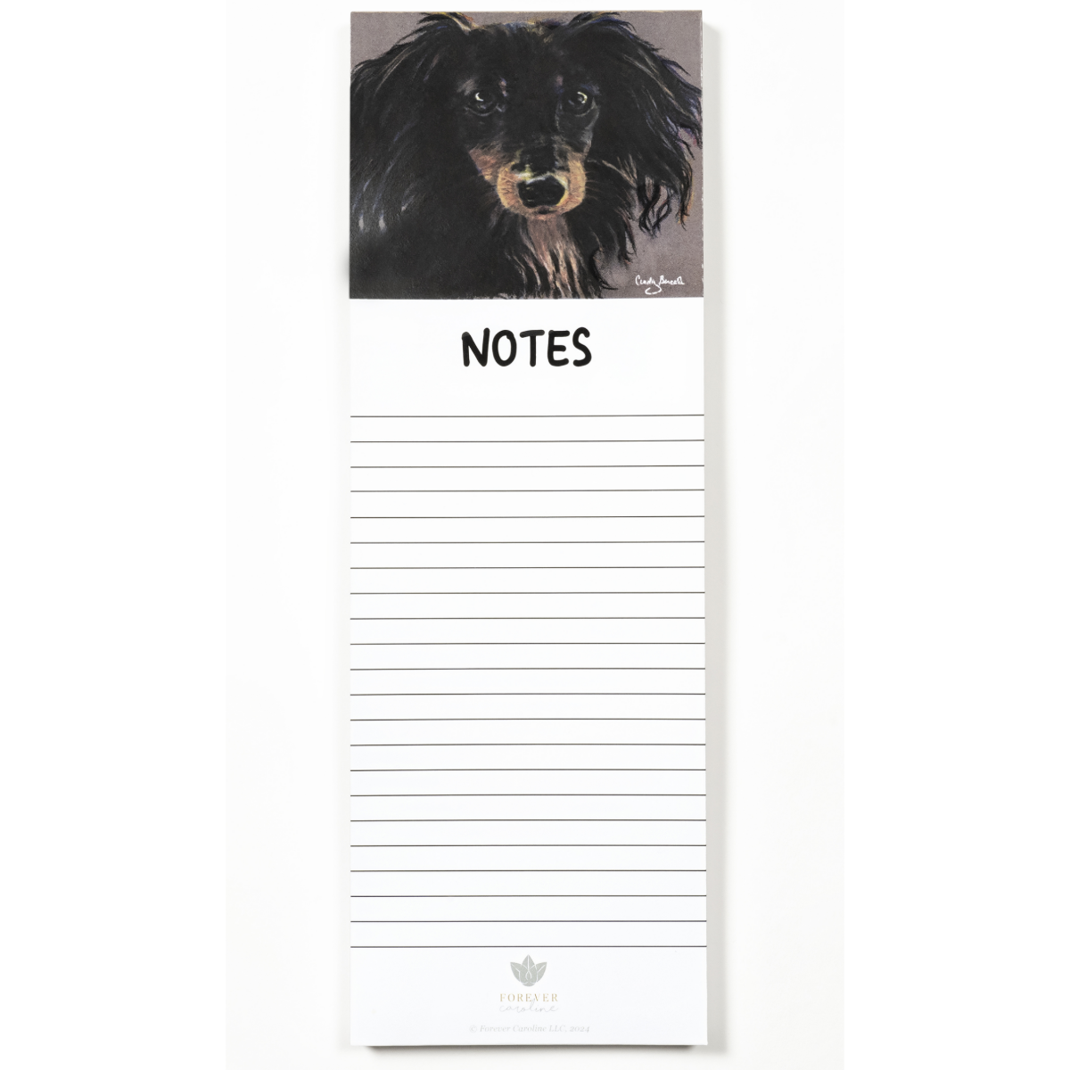 Berceli Long Hair Dachshund Dog Lined Magnetic Notepad