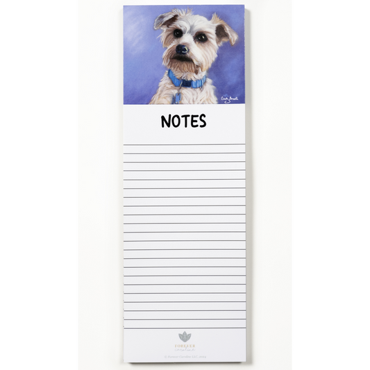 Berceli White Dog Lined Magnetic Notepad