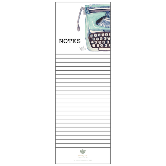 Vintage Blue Typewriter "Notes" Magnetic Notepad