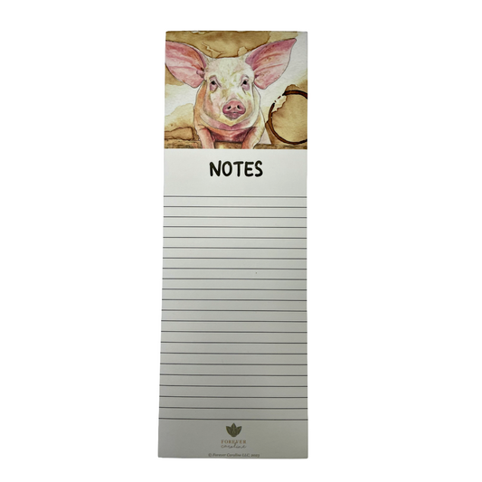 Peterson Whimsical Pig Magnetic Notepad