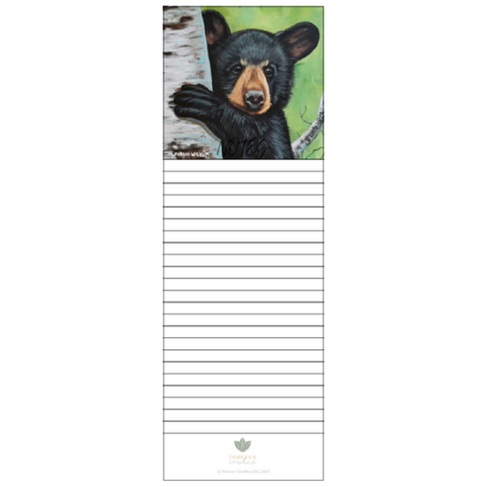 Magnetic Notepad w/ Bear Cub in Tree | Cute Wildlife Memo Pad