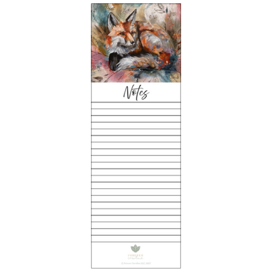 Magnetic Notepad w/ Rustic Fox Artwork