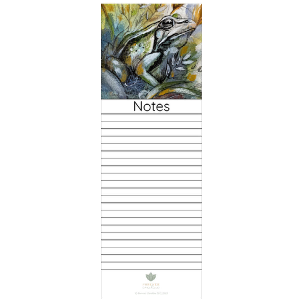 Magnetic Notepad w/ Colorful Frog Artwork