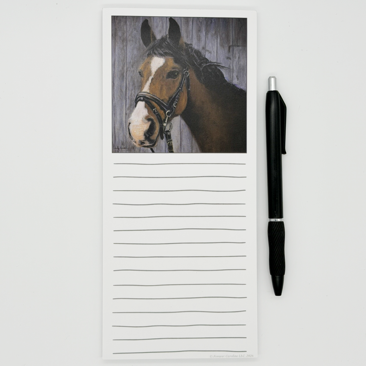 Magnetic Notepad w/ Horse Portrait