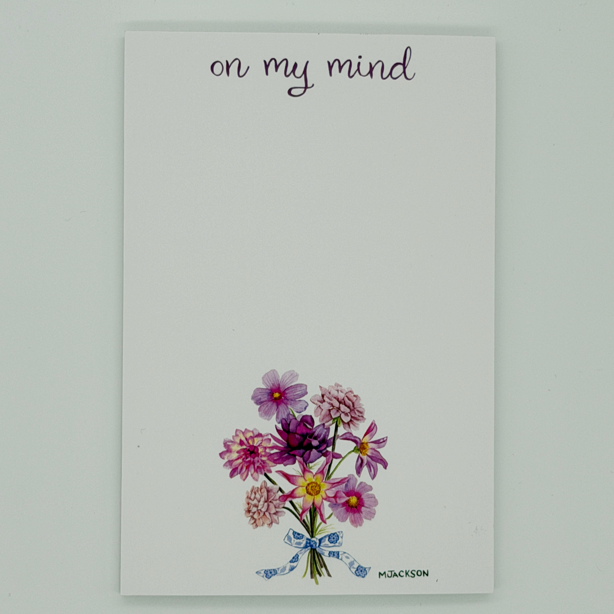 Dahlia Bouquet "On My Mind" Pocket Notepad