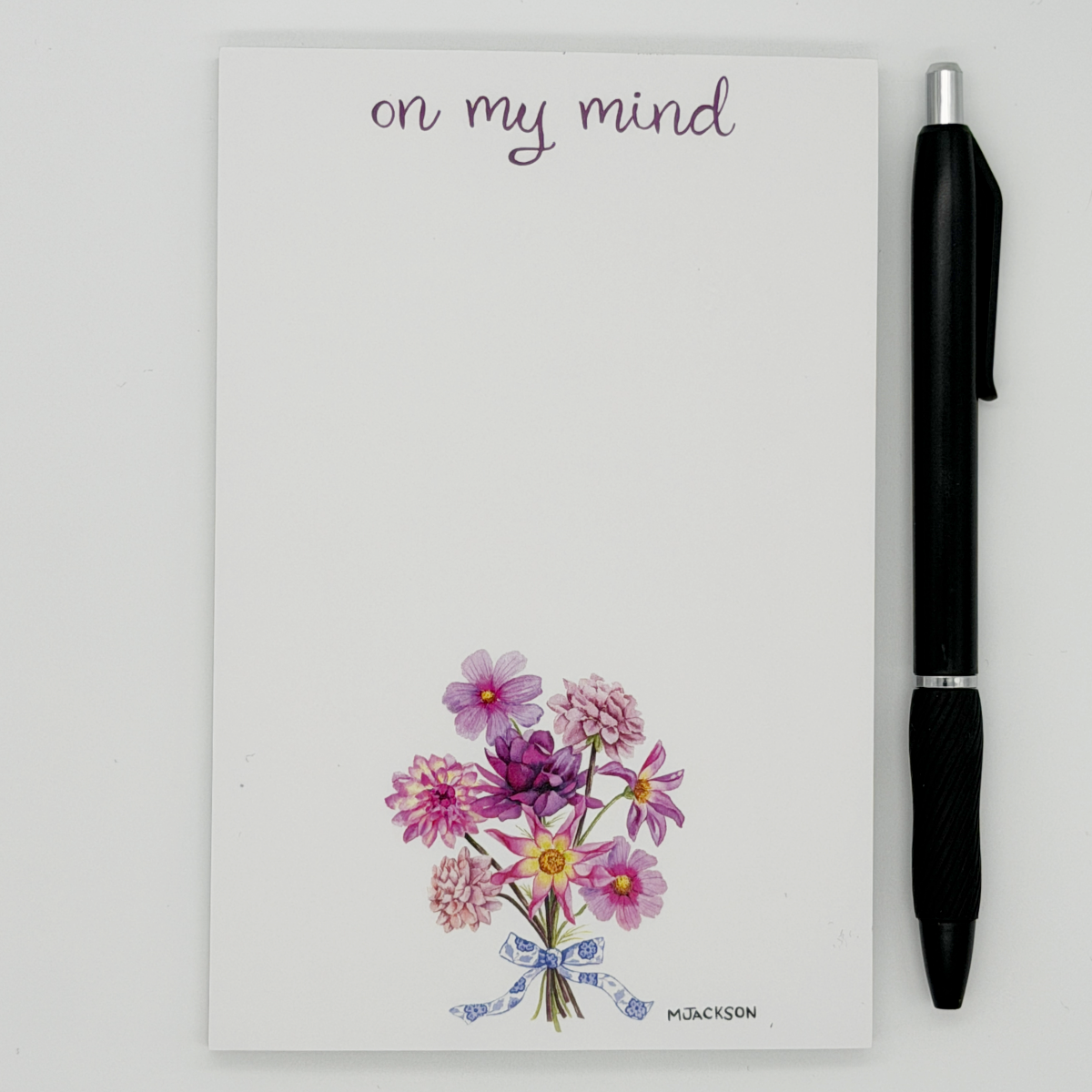 Dahlia Bouquet "On My Mind" Pocket Notepad