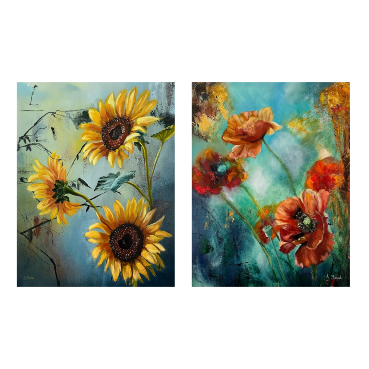 Poppies & Sunflowers All-Occasion Blank Notecard Set | 4 Card Set