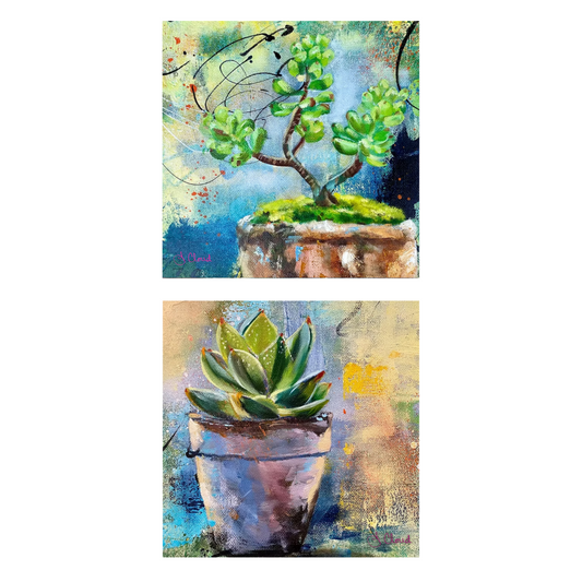 Succulent Art Notecard Set | 4-Card Set