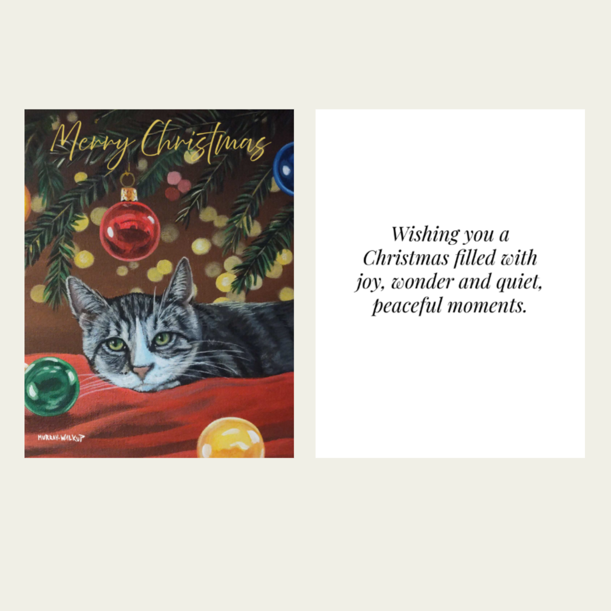 Christmas Cat Greeting Card OR Boxed Set