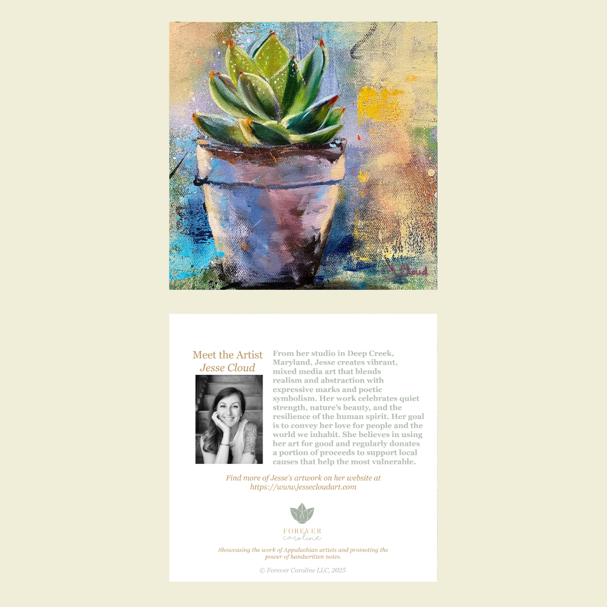 Succulent Art Notecard Set | 4-Card Set