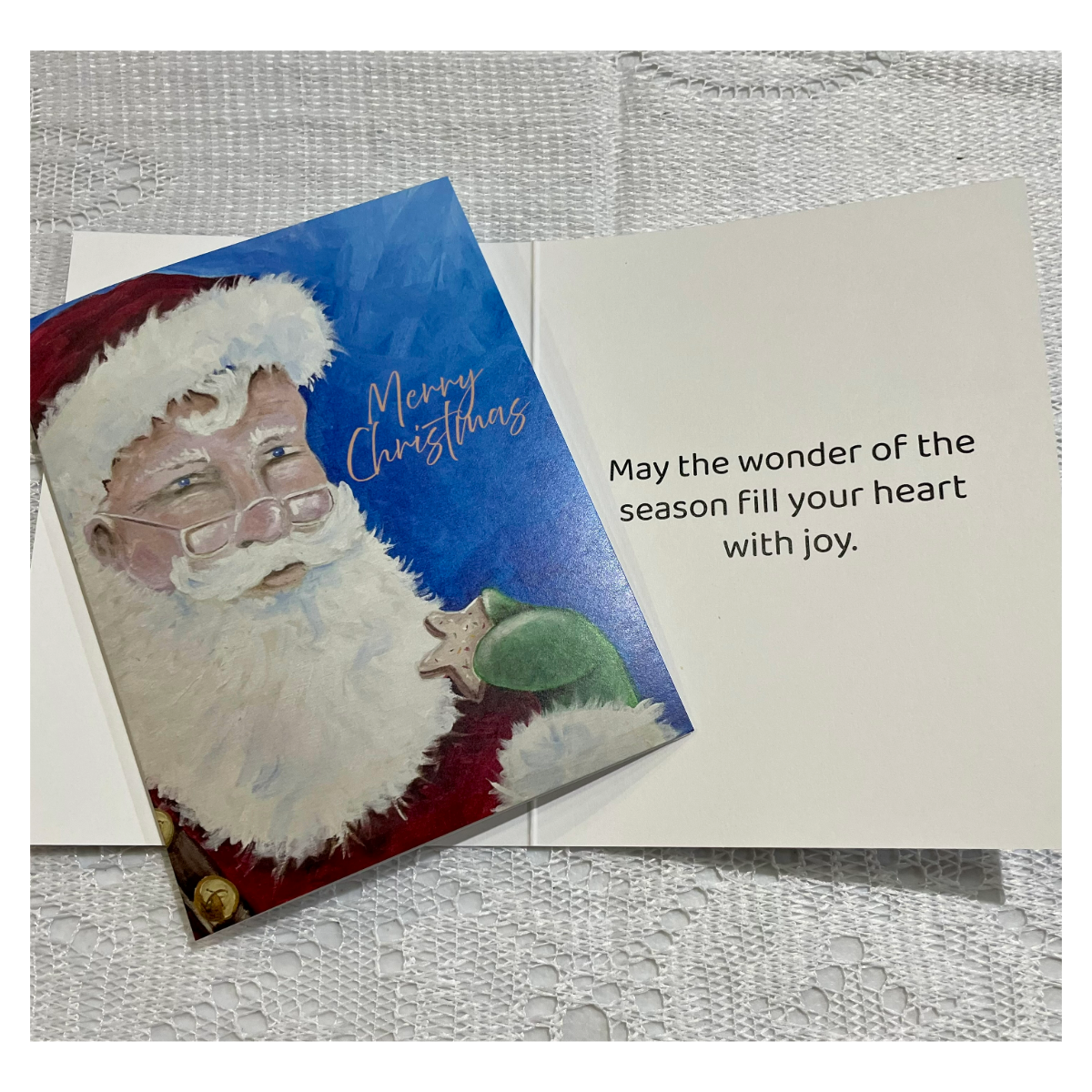 Classic Santa Greeting Card OR 4-Card Set