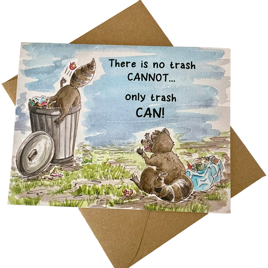 Raccoon "Dumpster Diver" Motivational Notecard