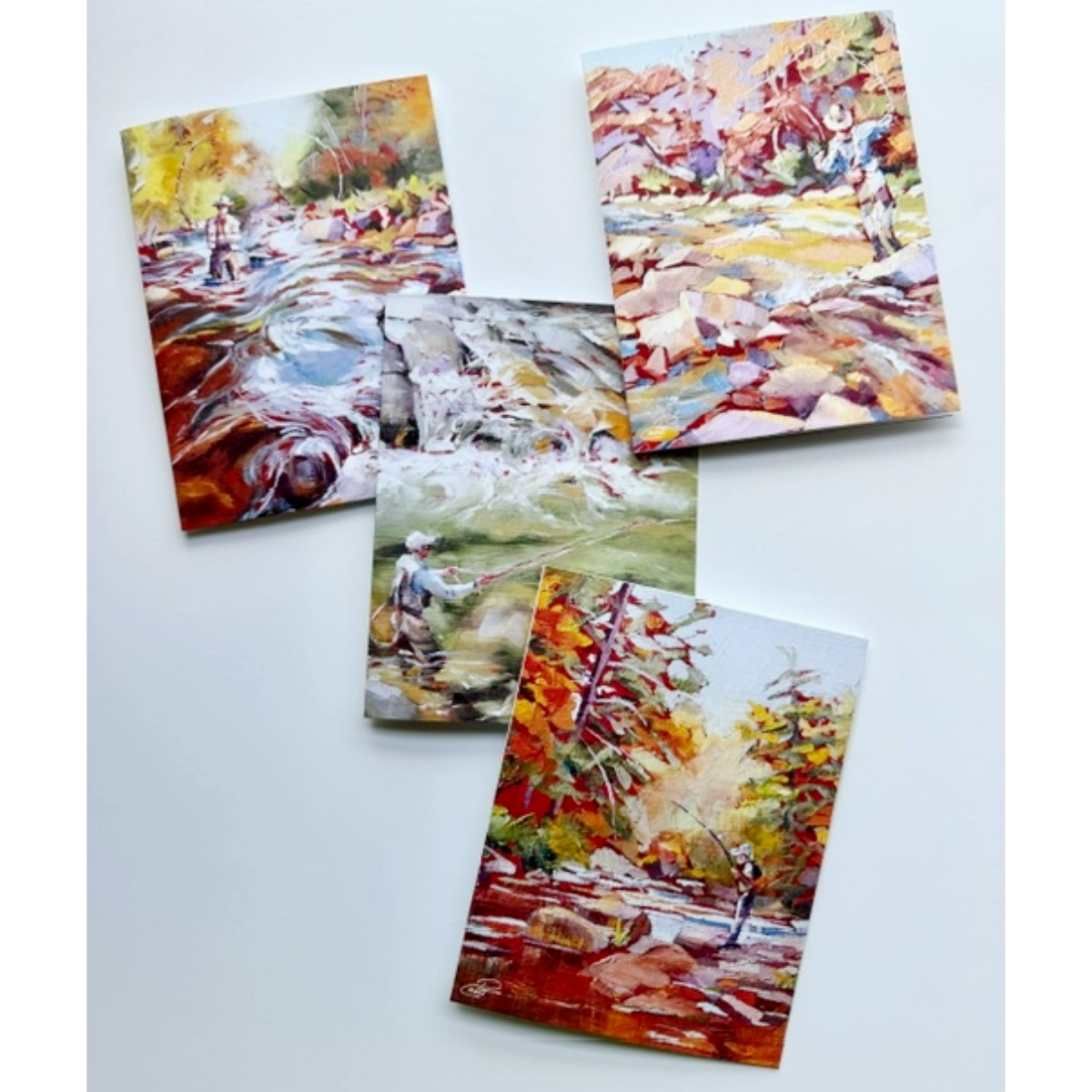 Fly Fishing Fine Art Notecard Set – Four Blank Cards