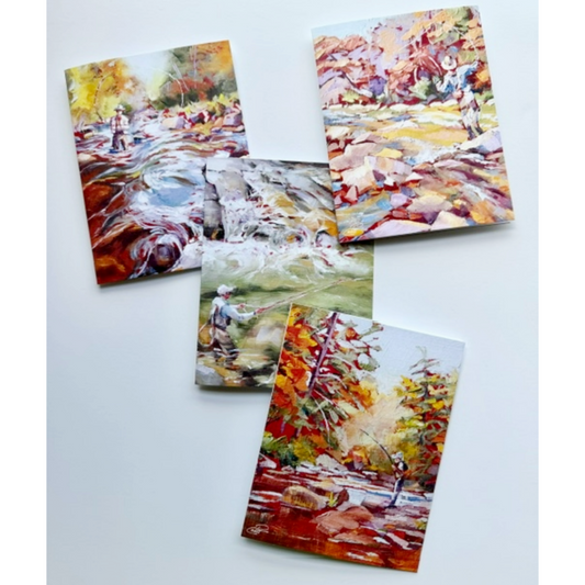 Fly Fishing Fine Art Notecard Set – Four Blank Cards