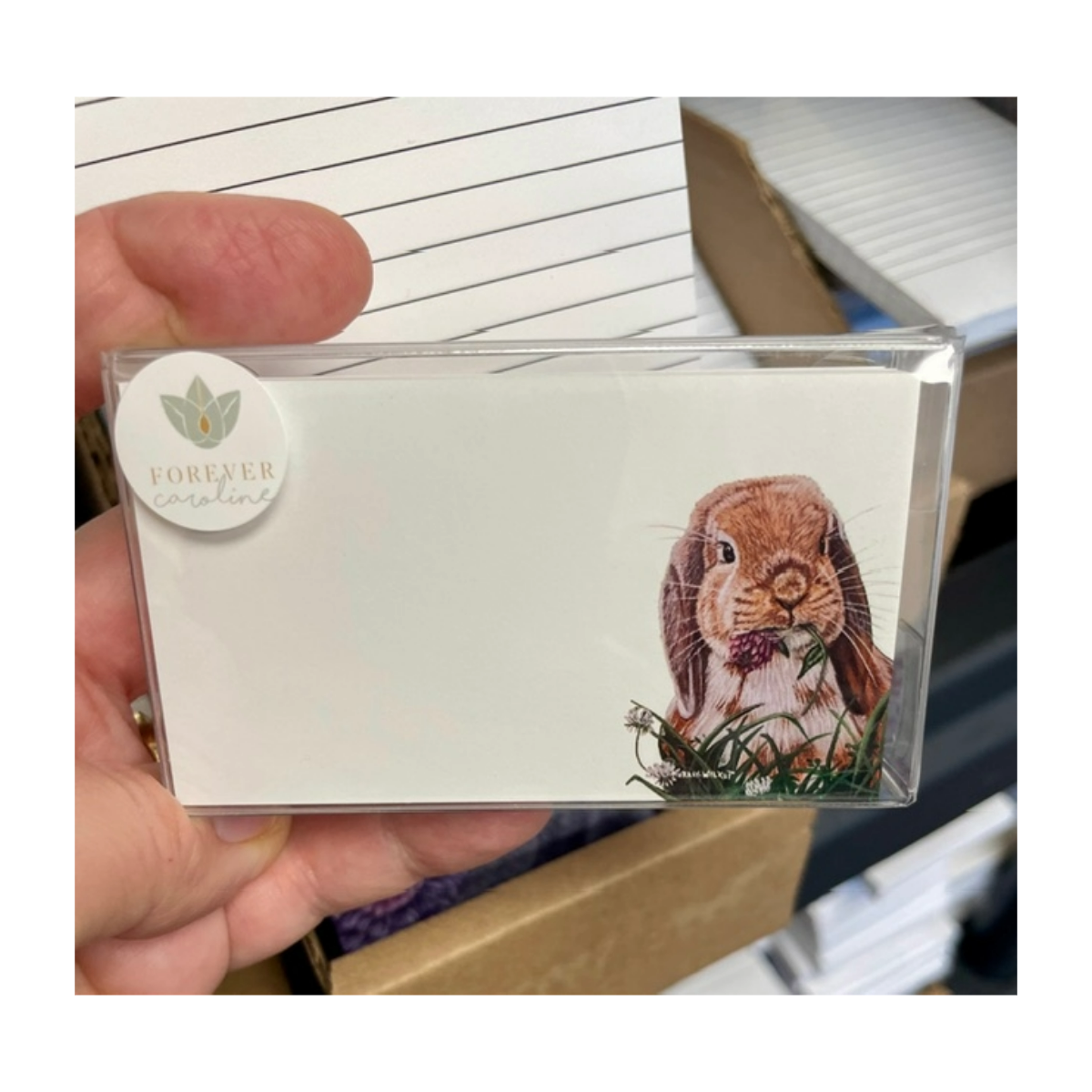 Floppy Eared Bunny "Love Notes" Pack of 60 Tiny Cards