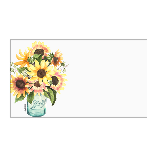 Sunflowers in Mason Jar "Love Notes" Pack of 60 Tiny Cards