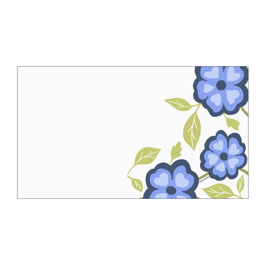 Blue and Green Floral "Love Notes" Pack of 60 Tiny Cards