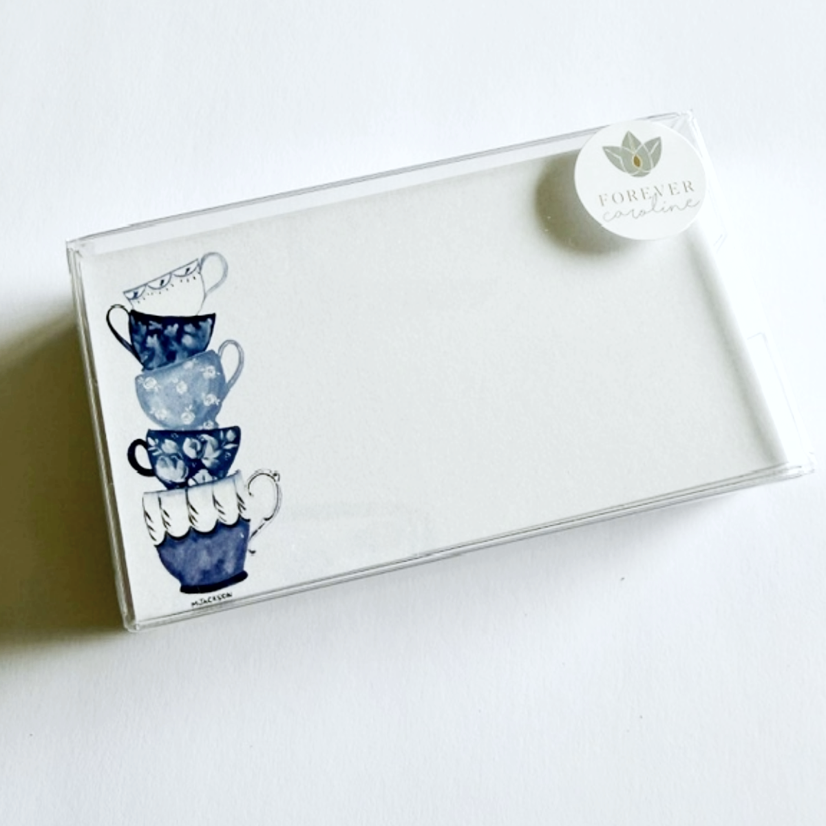 Vintage Blue and White Teacups "Love Notes" Pack of 60 Tiny Cards