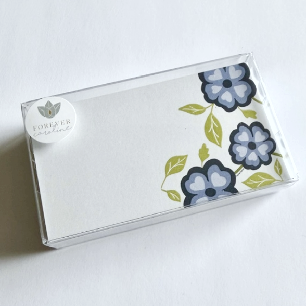 Blue and Green Floral "Love Notes" Pack of 60 Tiny Cards