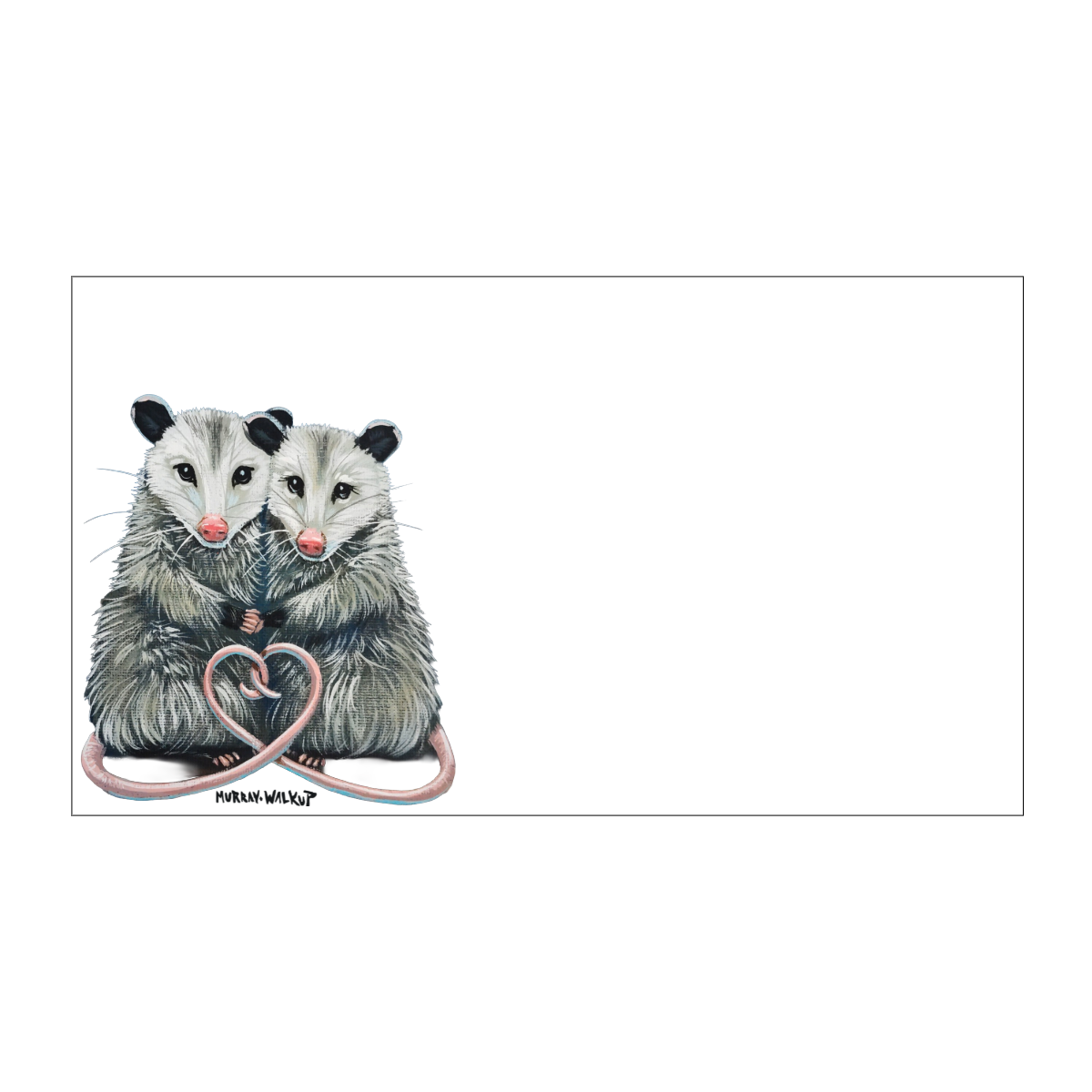 Opossum Pair "Love Notes" Pack of 60 Tiny Cards | Valentine's Day Cards