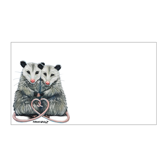 Opossum Pair "Love Notes" Pack of 60 Tiny Cards | Valentine's Day Cards