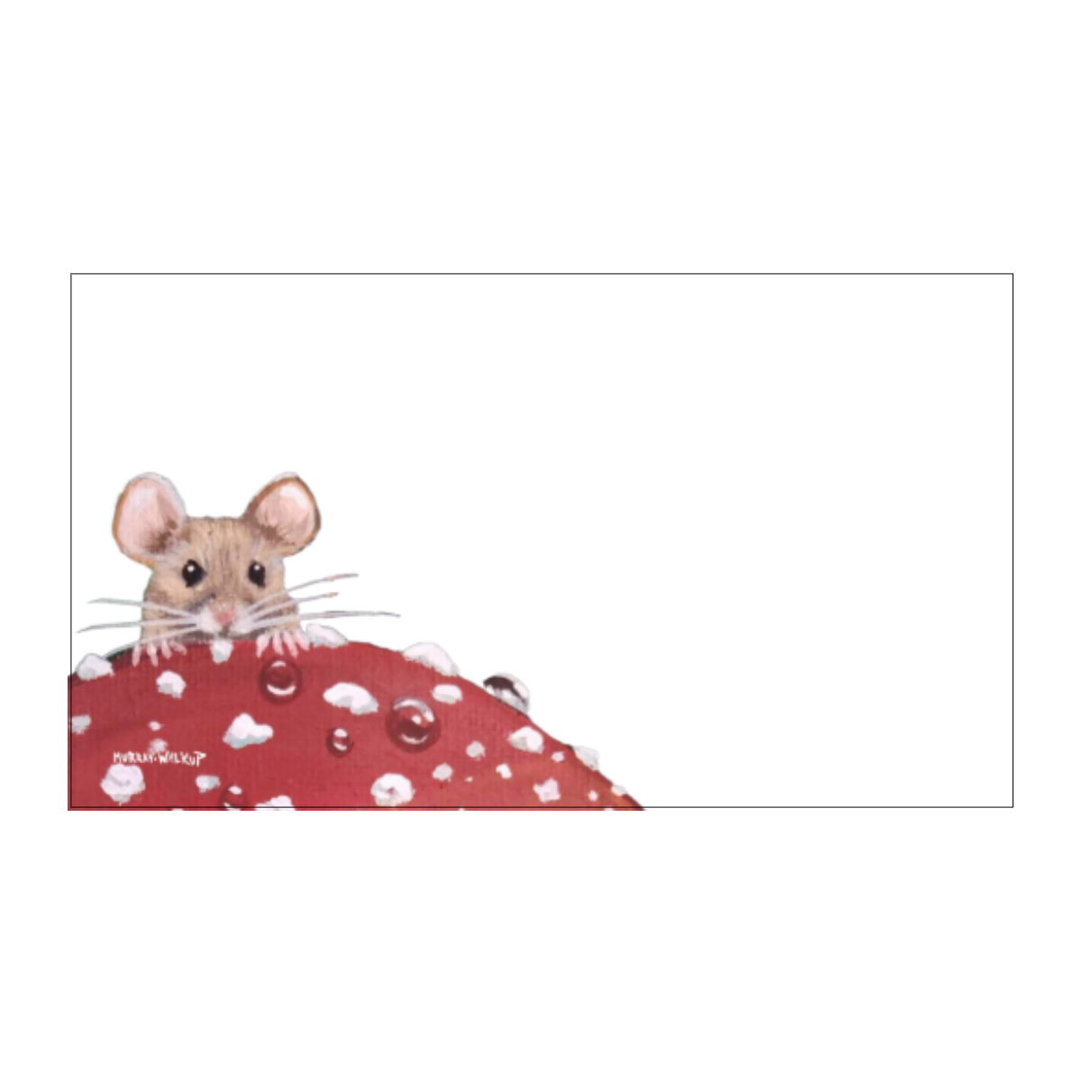 Whimsical Mouse with Red Toadstool "Love Notes" Pack of 60 Tiny Cards