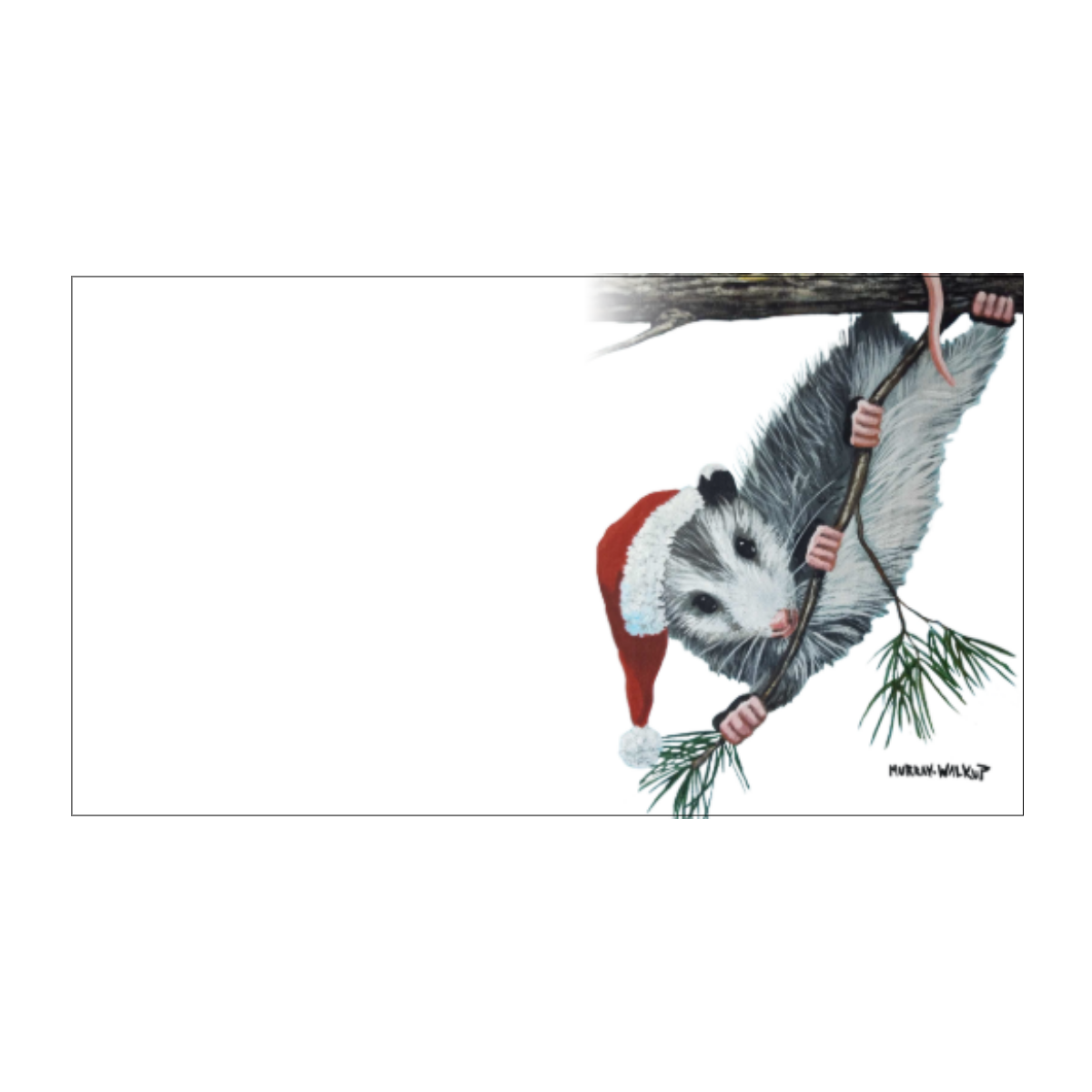 Whimsical Opossum Santa "Love Notes" Pack of 60 Tiny Cards