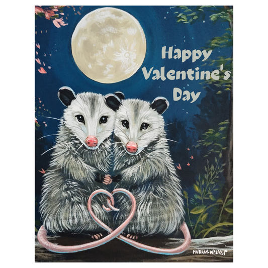 Opossum Pair Valentine's Day Card