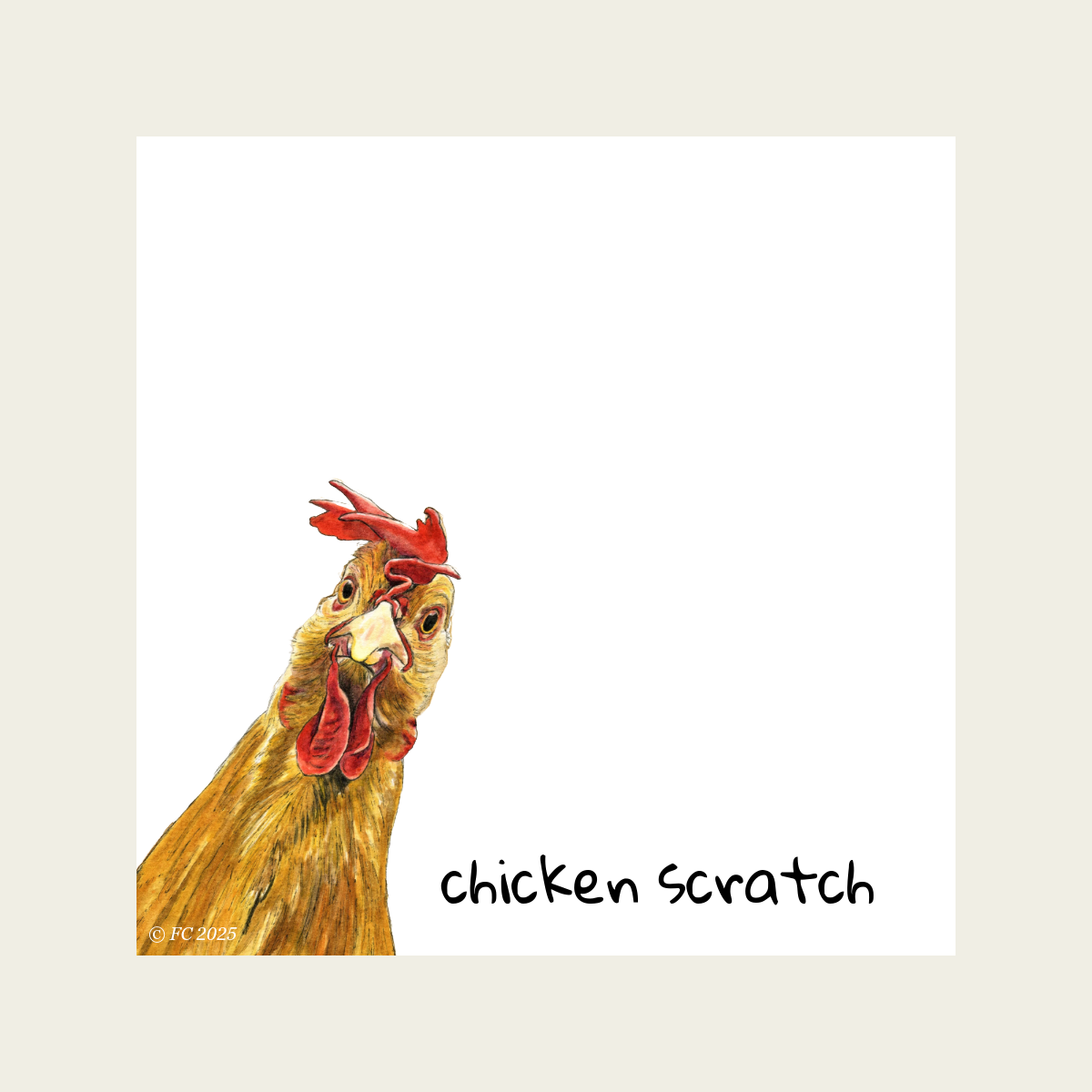 Sticky Notes w/ Chicken Painting and "Chicken Scratch" | 50 Sheets