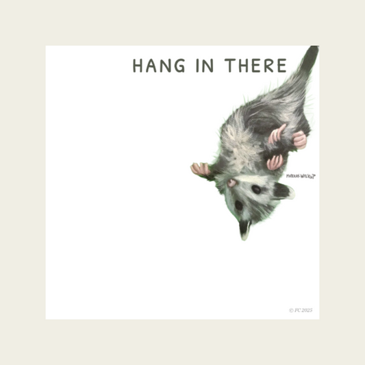 Whimsical Opossum "Hang in There" Sticky Note Pad | 50 Pages