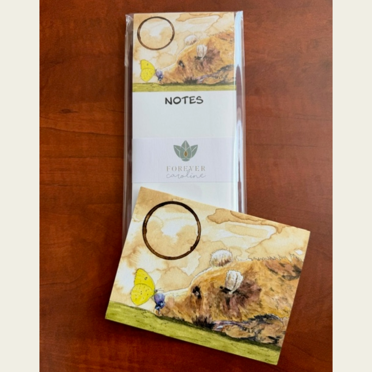 Bear with Butterfly Magnetic Notepad & Matching Card Gift Set