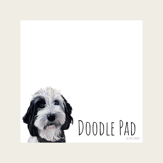 Sticky Notes w/ Doodle Dog Painting and "Doodle Pad" | 50 Sheets