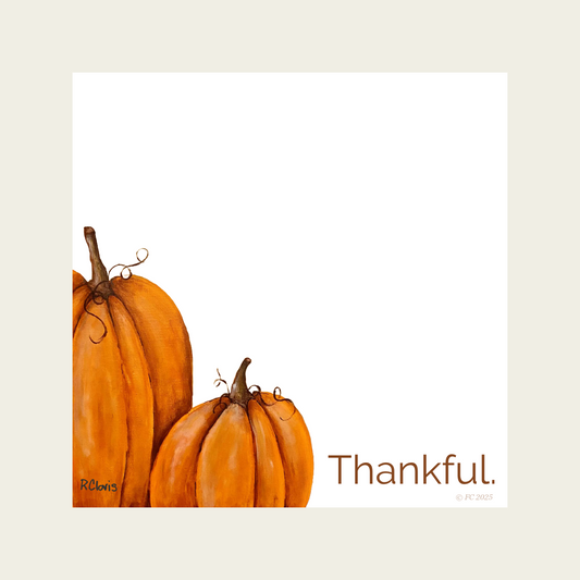 Harvest Pumpkin "Thankful" Post-It Notes® | 50-Sheet Sticky Notepad