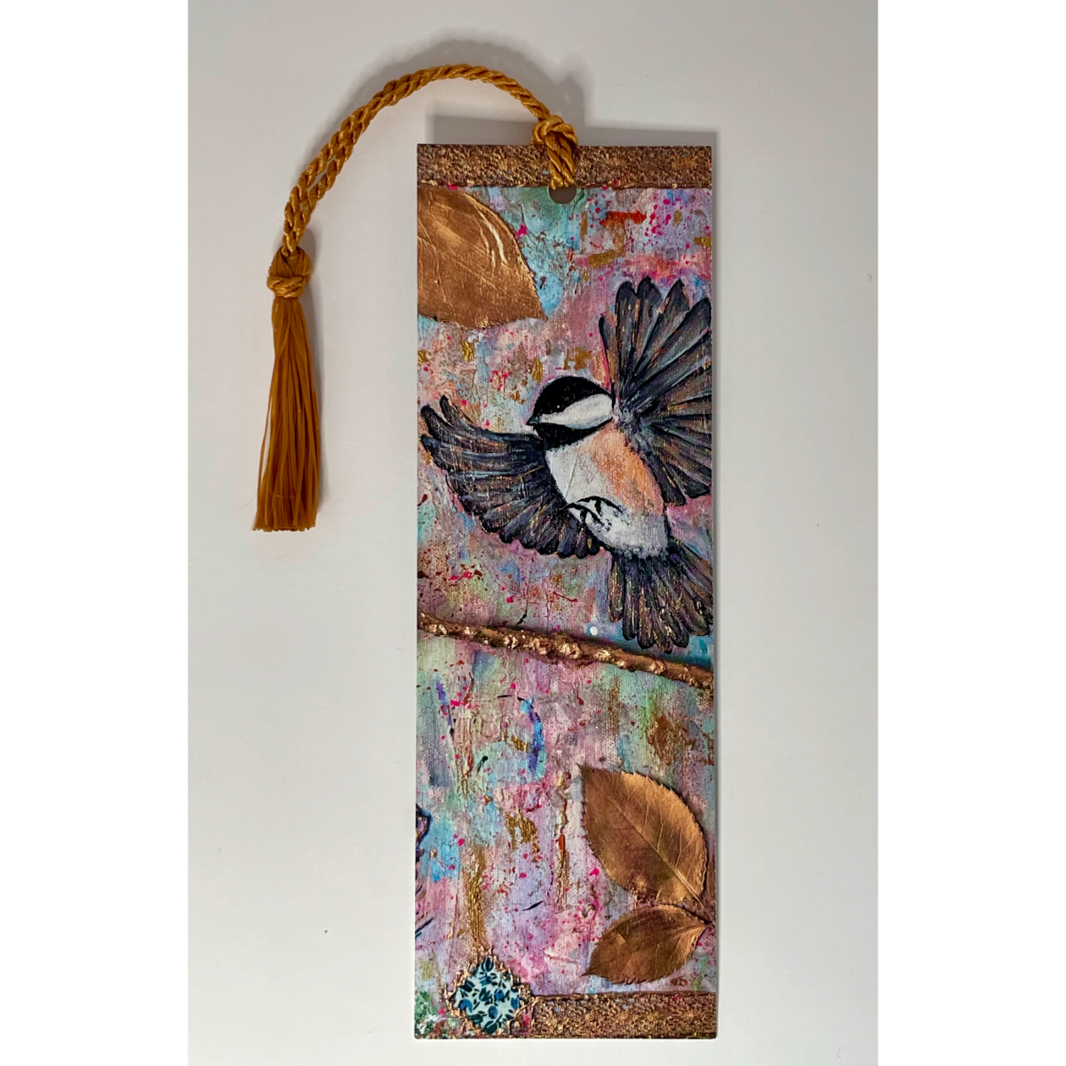 Bookmark w/ Chickadee Bird Artwork | Double-Sided with Tassel