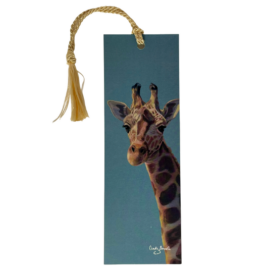 Giraffe Two-Sided Whimsical Two-Sided Bookmark with Tassel