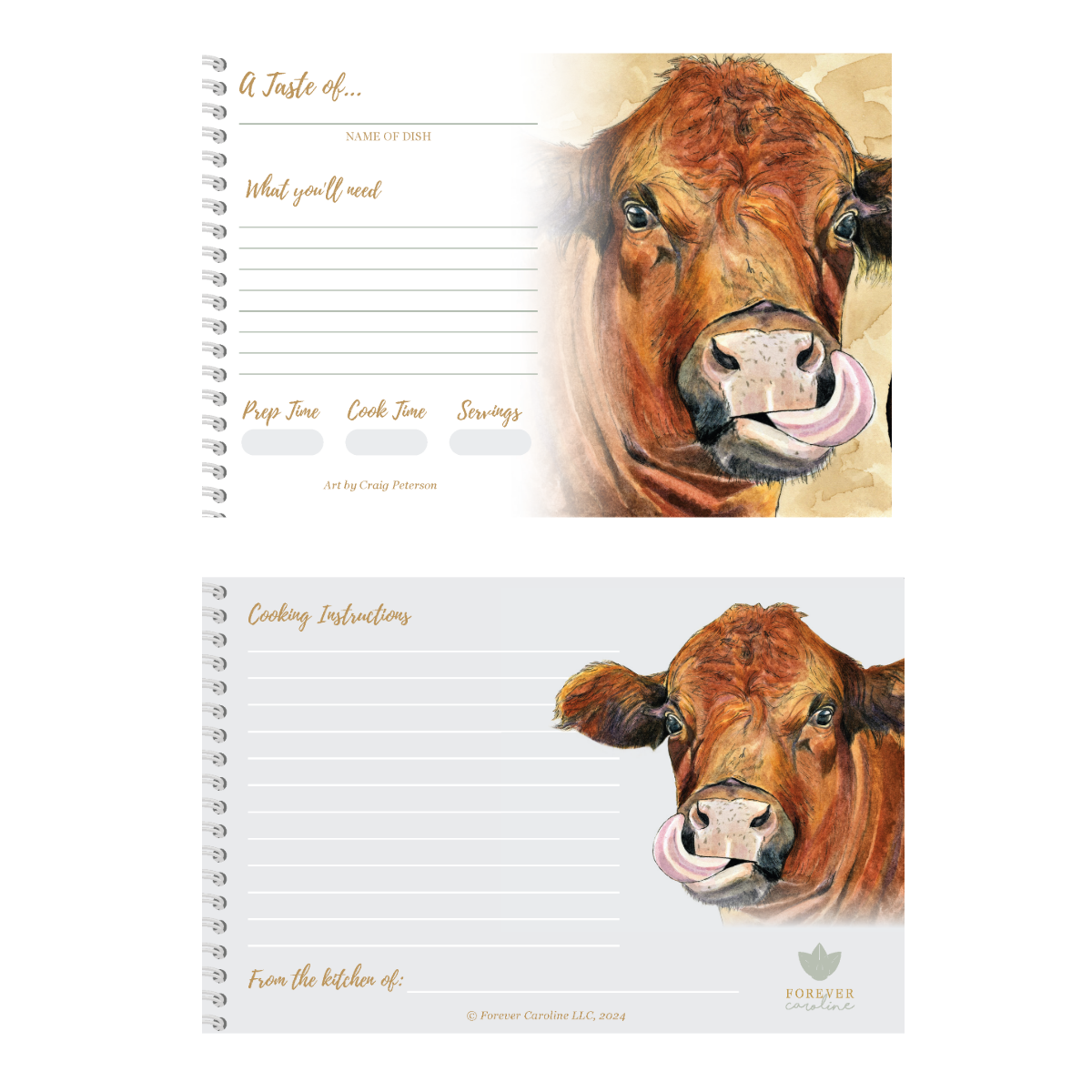 Peterson Cow Recipe Card Set