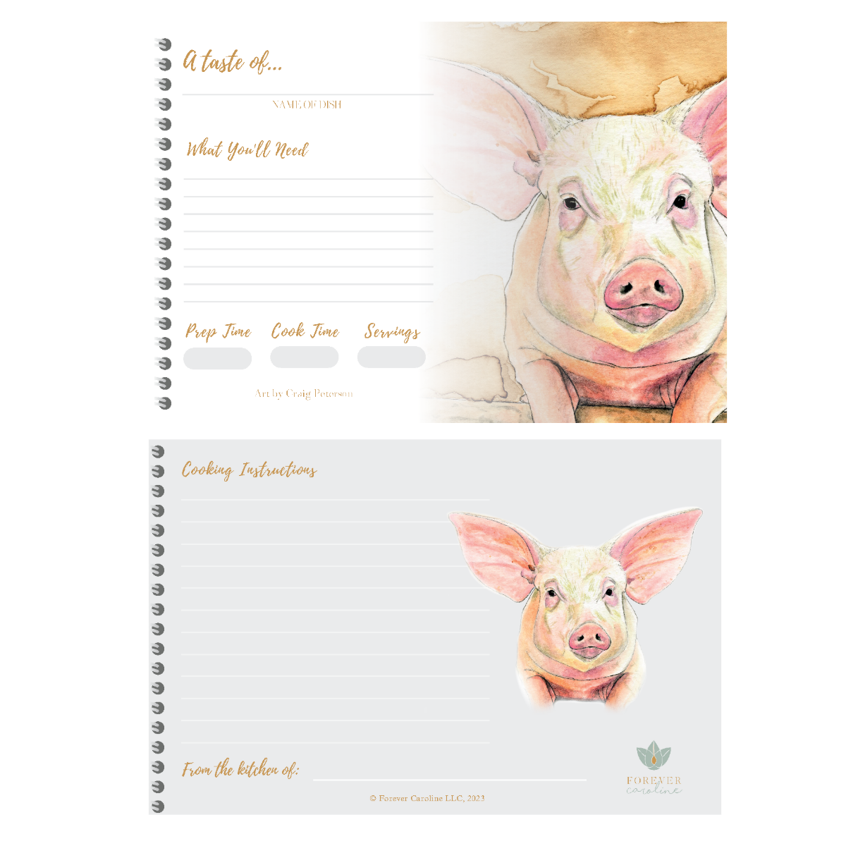 Peterson Pig Recipe Cards