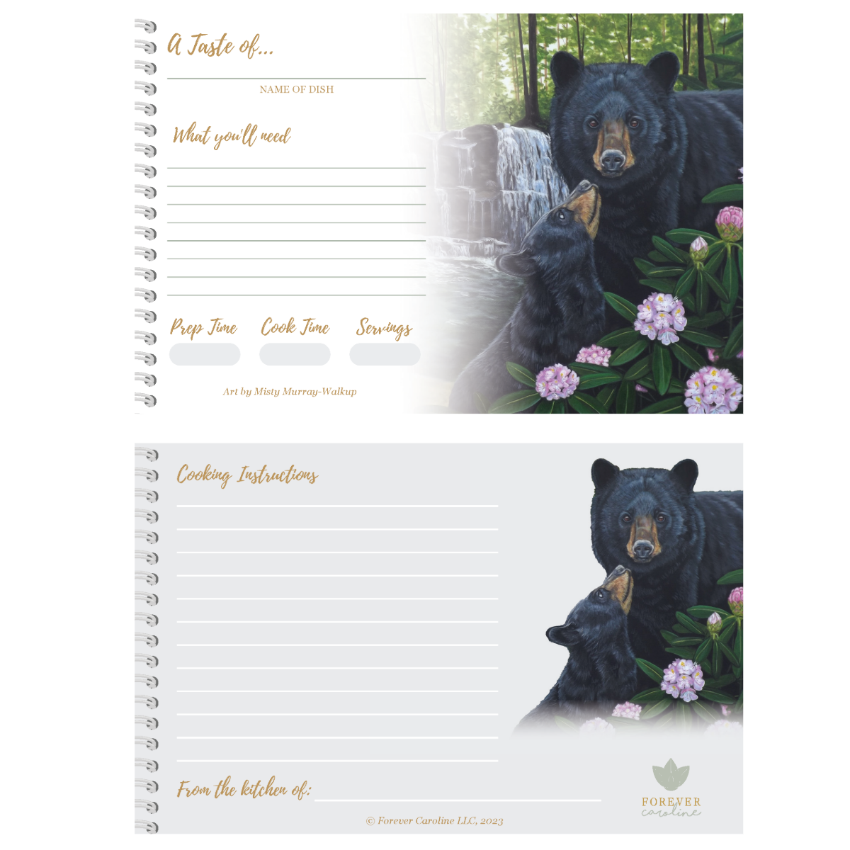 Walkup Black Bear Recipe Card Set