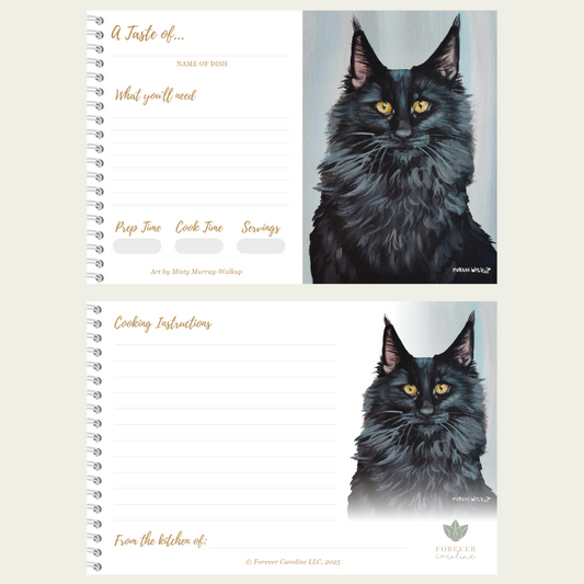 Black Cat Recipe Card Gift Set | 8 Cards | Fun Kitchen Decor